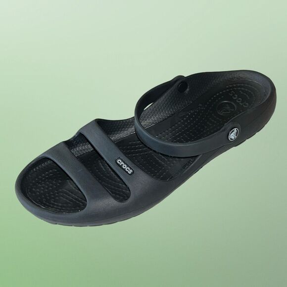 Crocs Black Cleo II Mary Jane’s Women's Sandal Size 10 - Picture 1 of 5